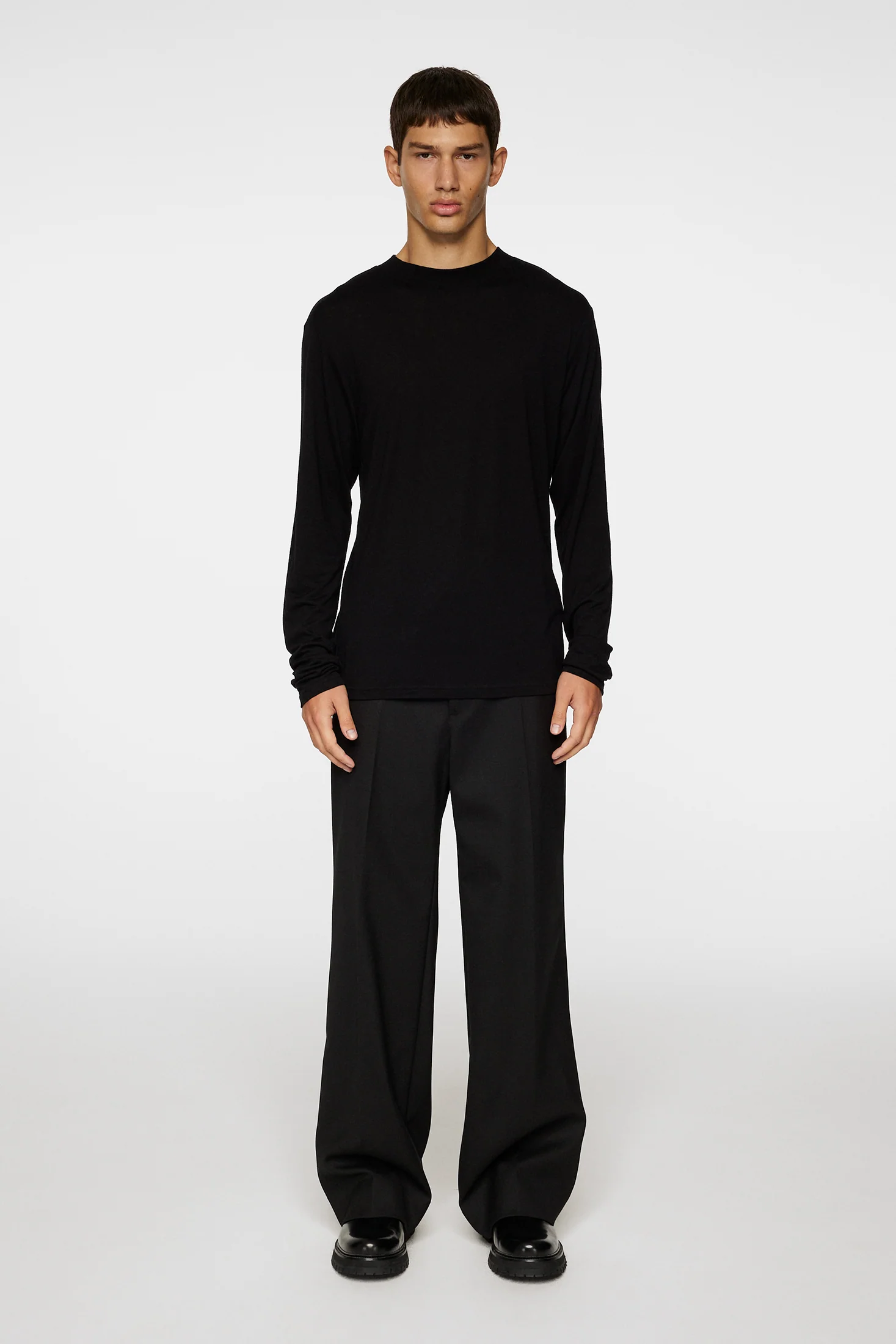 Arnie mock neck LS t-shirt / Black - Image 5