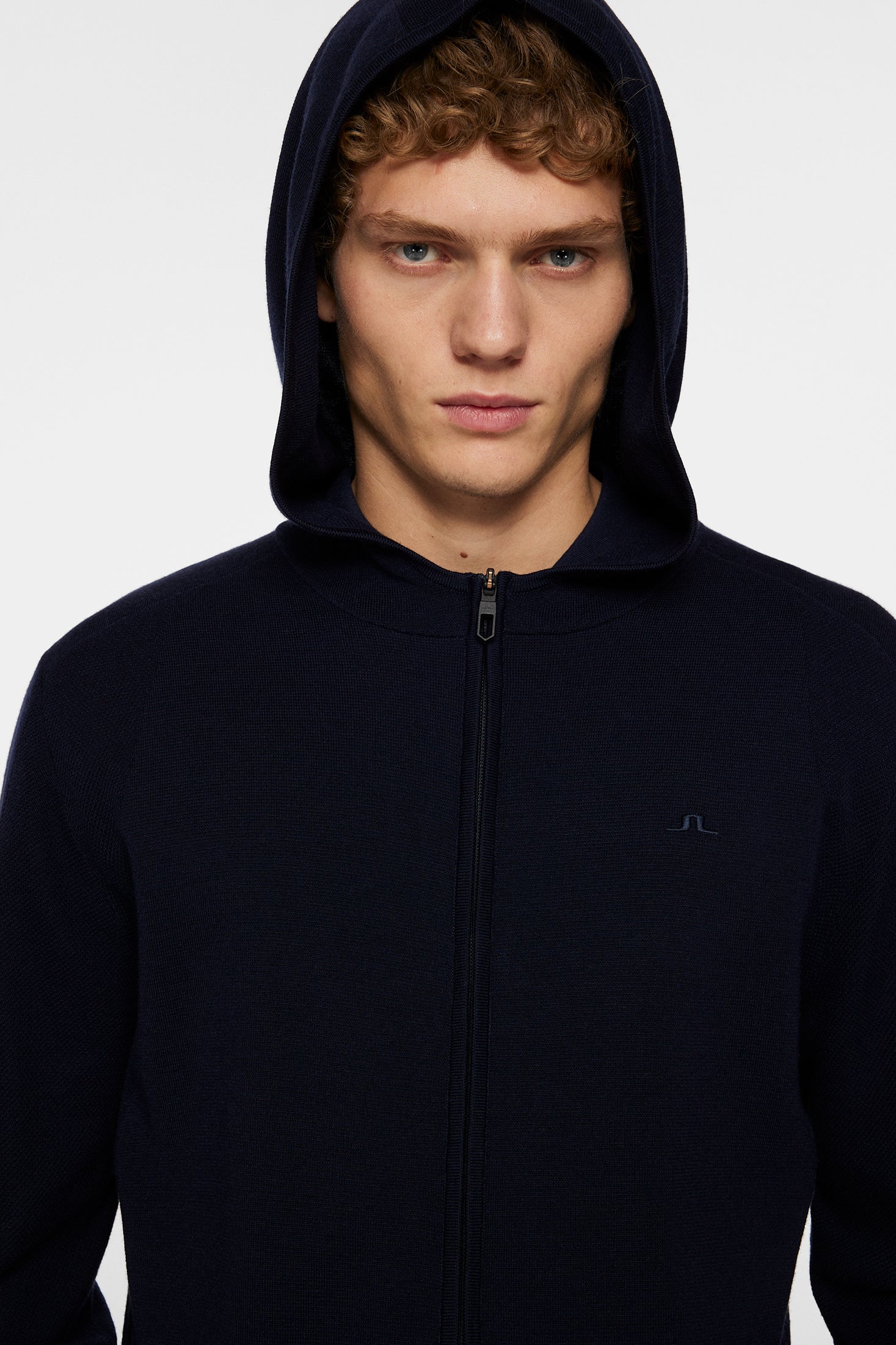 Cameron Hooded Knit Full Zip / JL Navy - Image 6