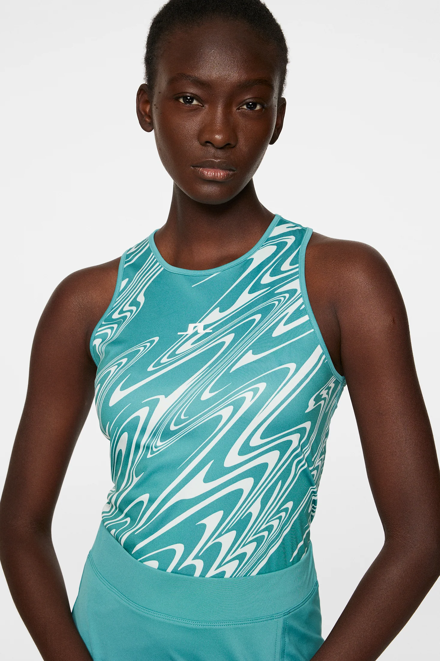 Delia Printed Tank Top / Liquify Teal L - Image 6