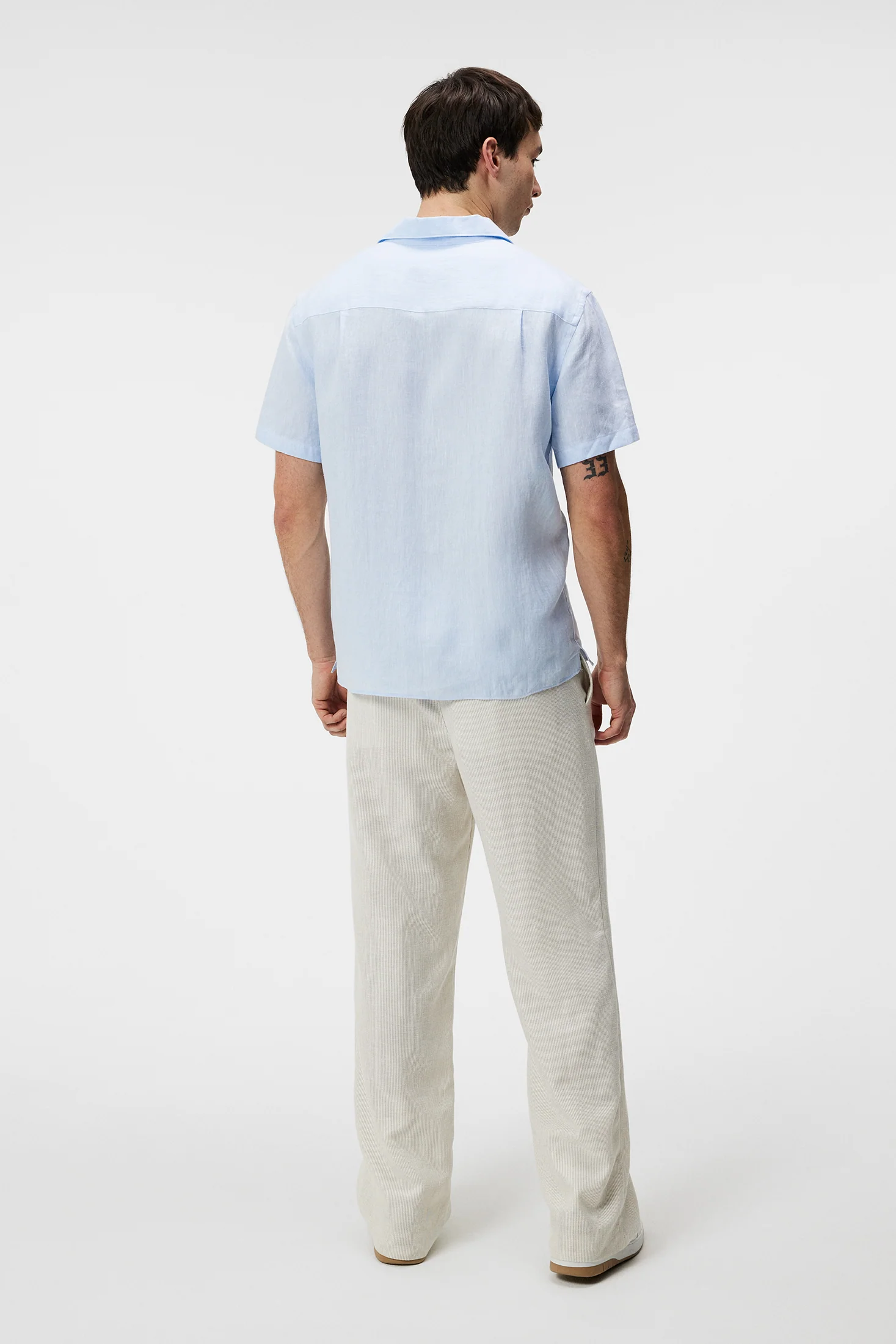 Elio Linen Melange Shirt / Chambray Blue - Image 3
