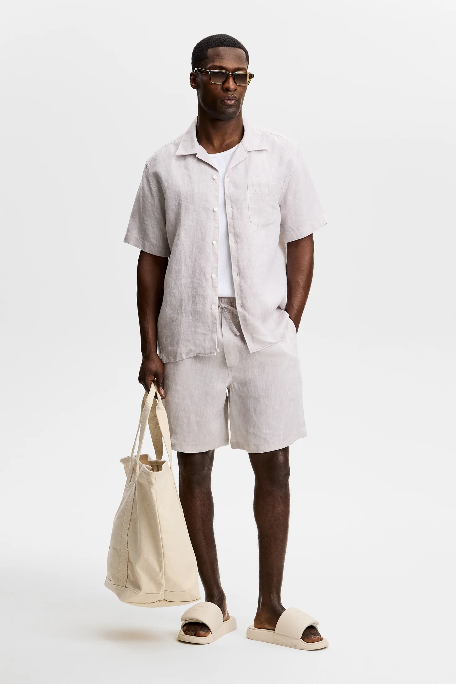Joff Linen Shorts / Moonbeam - Image 4