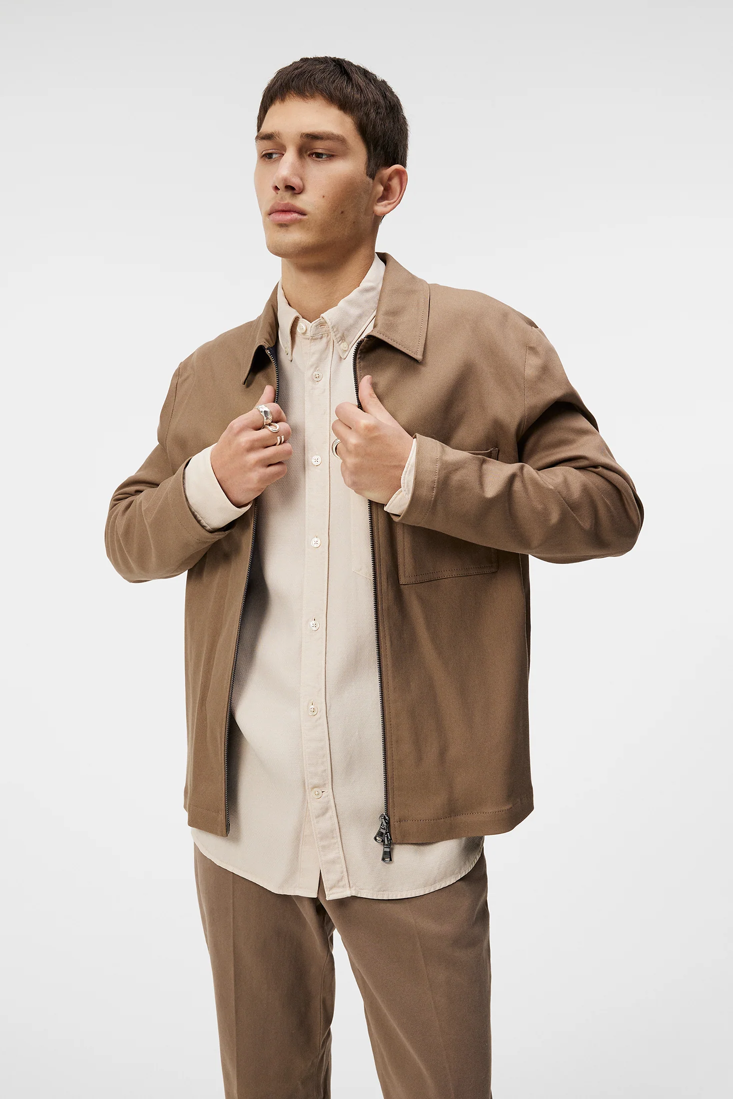Julius Cotton Twill Overshirt / Walnut - Image 2