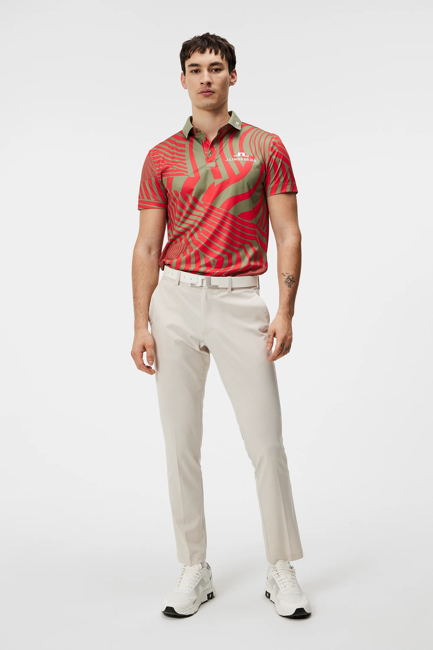 KV Tour Print Golf Polo / Dazzle Wave Bittersweet - Image 5