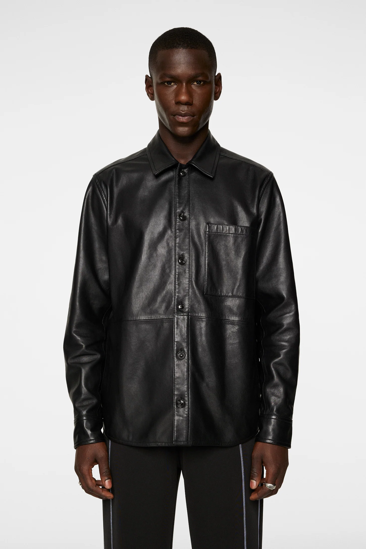 Lanson Leather Overshirt / Black - Image 2