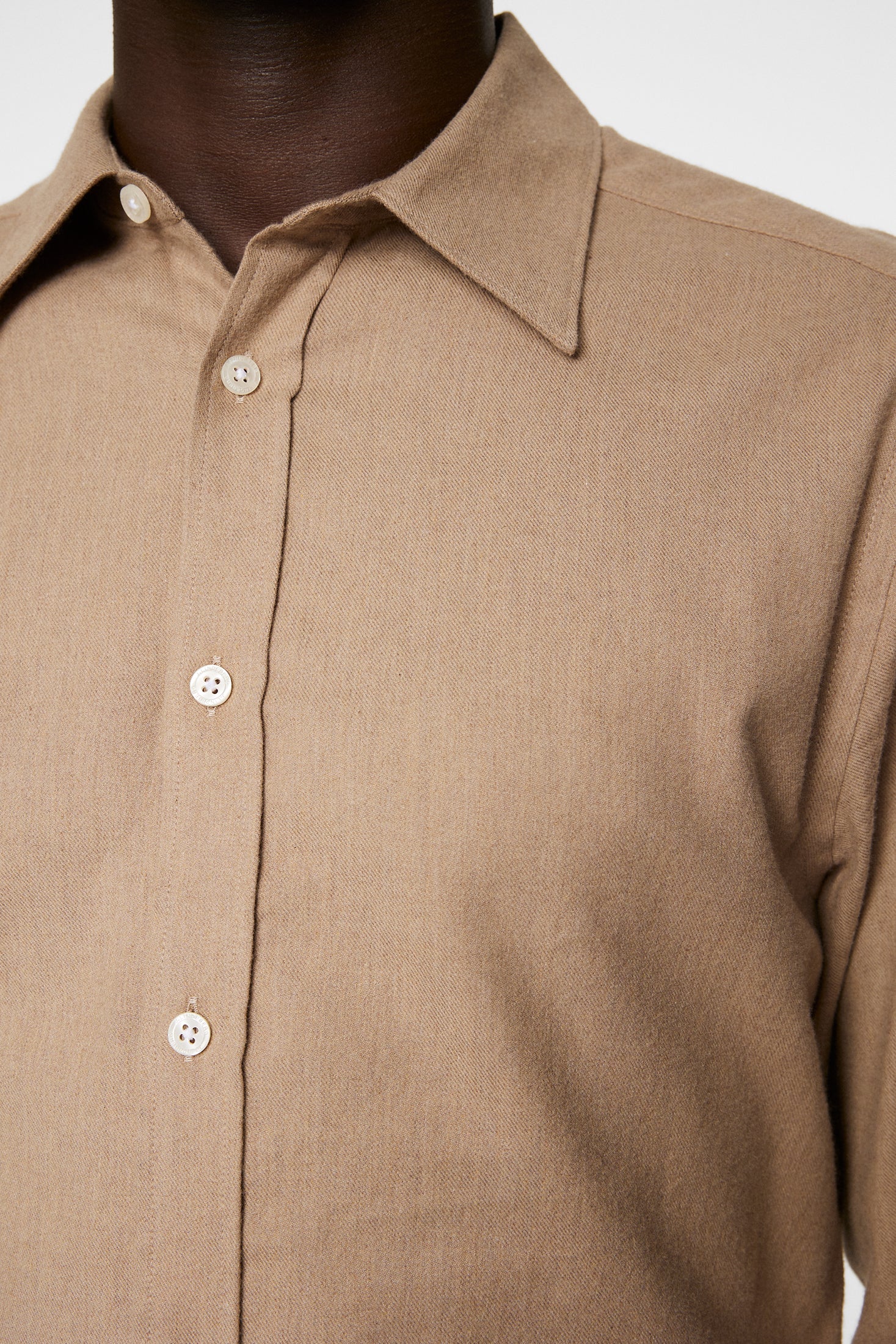 Light Flannel Slim Shirt / Tiger Brown - Image 6