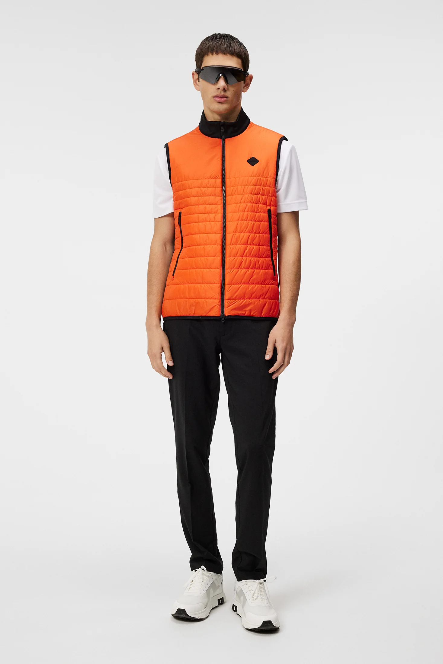 Martino Quilt Hybrid Vest / Tangerine Tango - Image 3