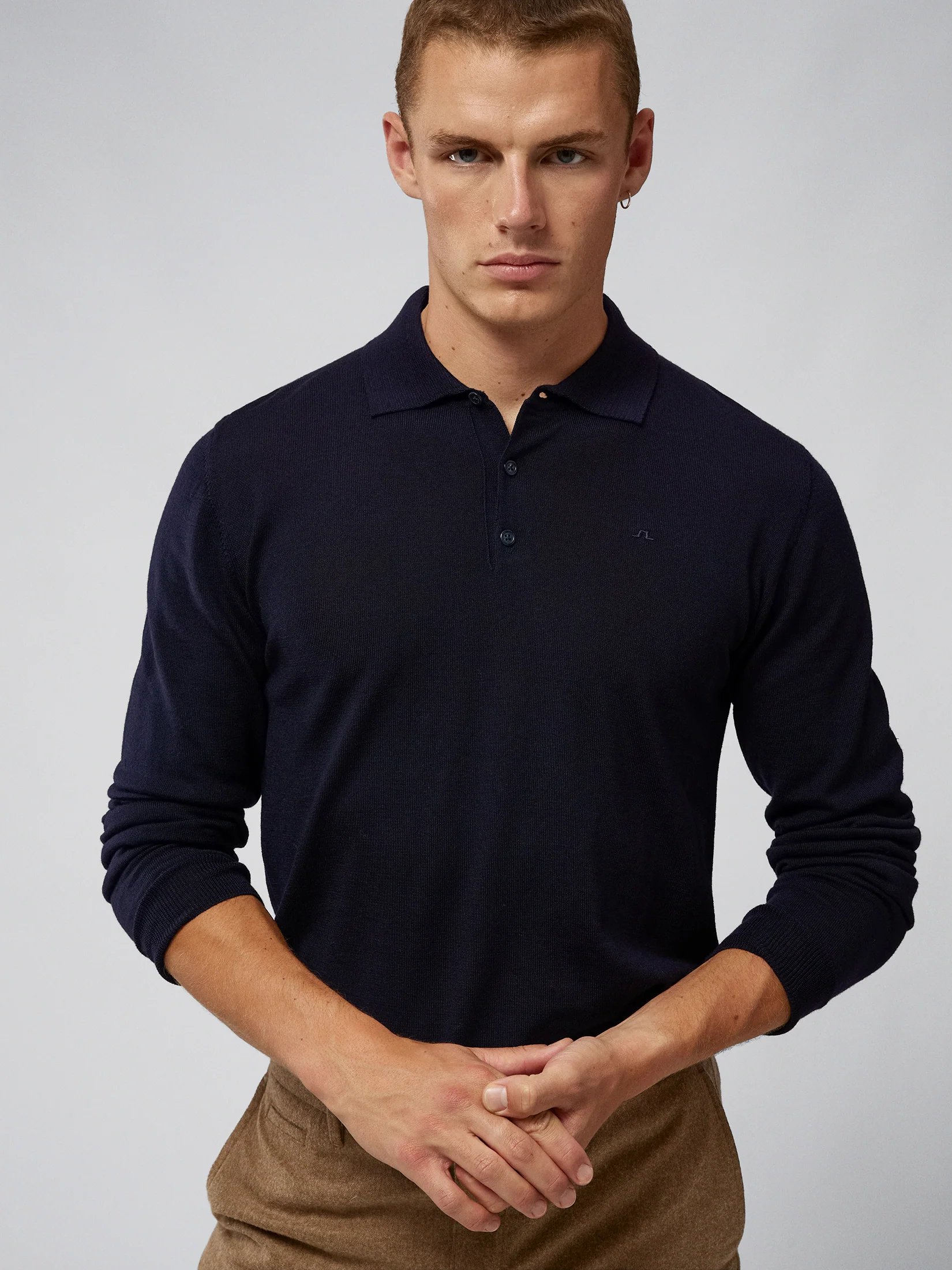 Noel Light Merino Polo Shirt / JL Navy - Image 5