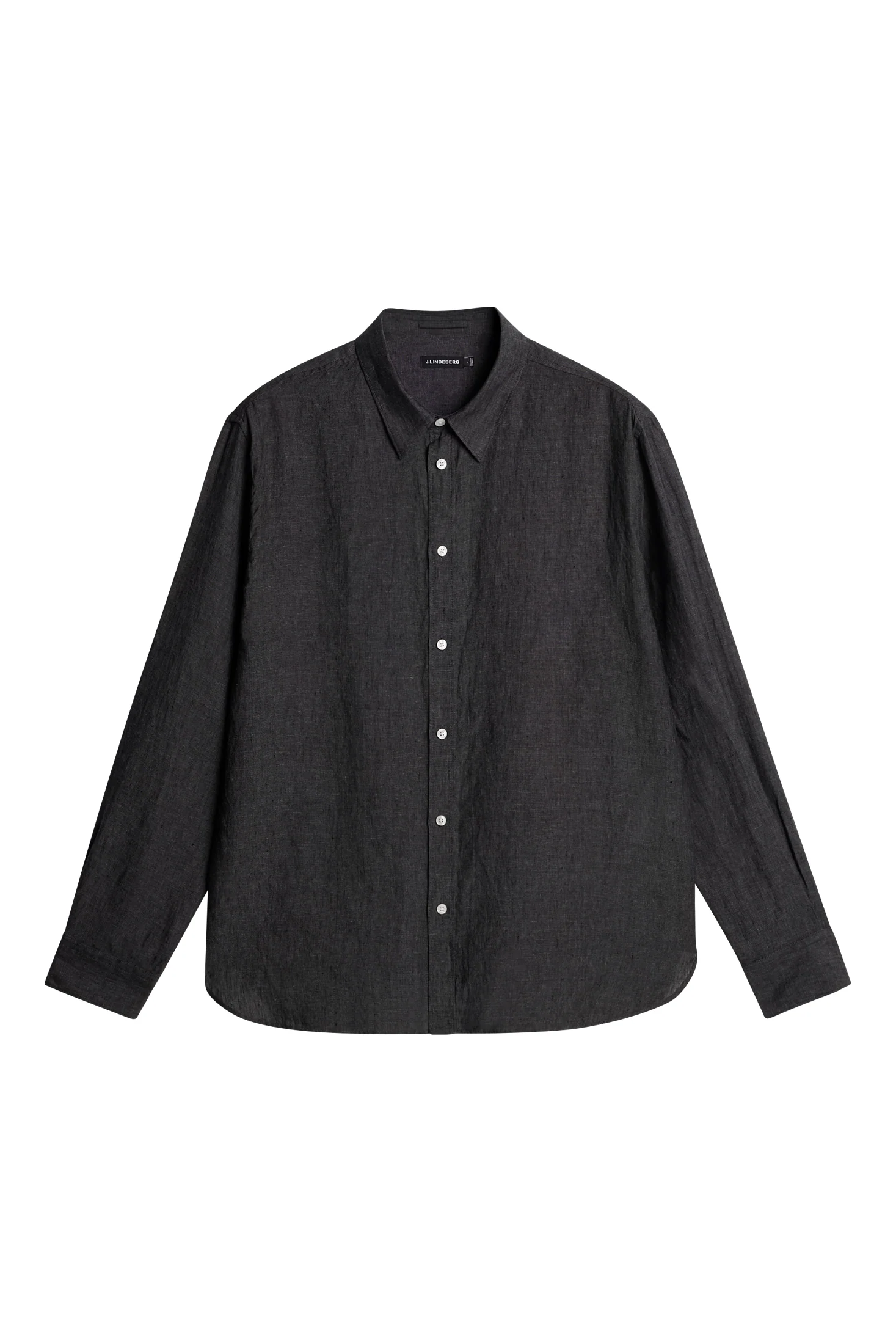 Reg LS Linen Melange Shirt / Black