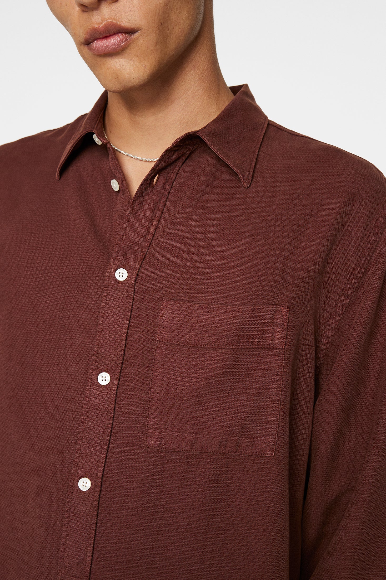 Reg Struct GMD Tencel Shirt / Bitter Chocolate - Image 6