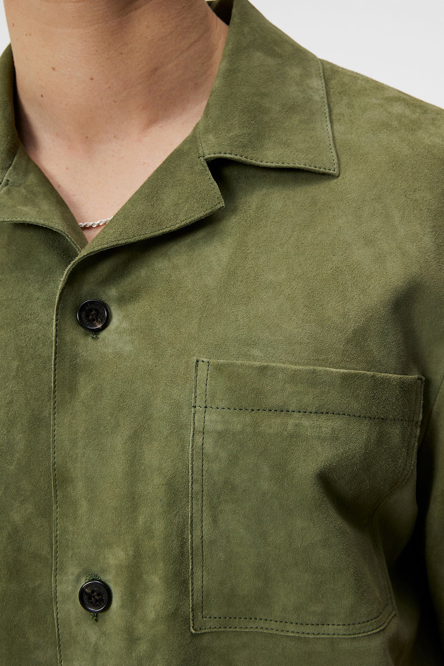 Scottie Suede Overshirt / Oil Green - Image 6