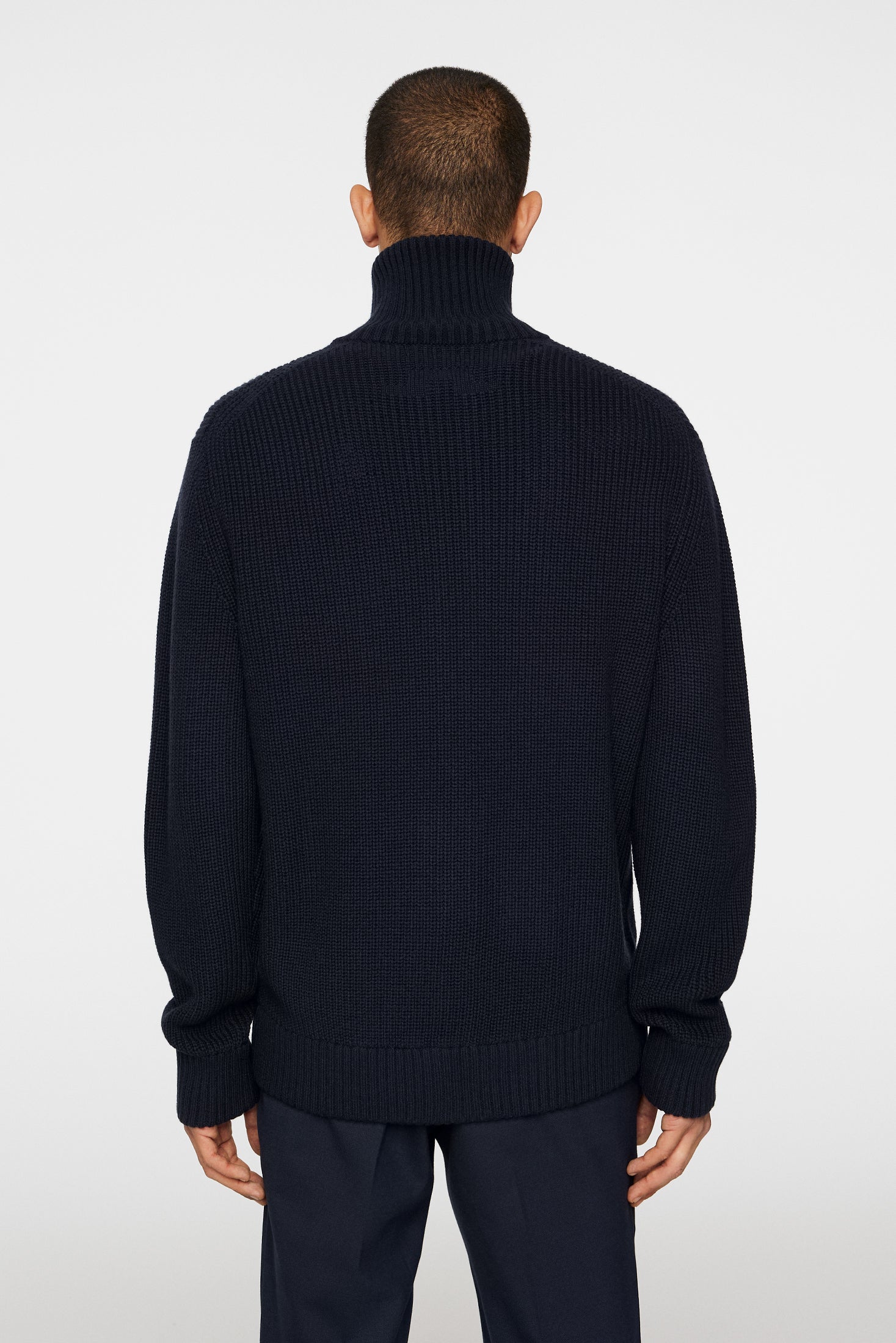 Skyler Wool Blend Zip Cardigan / JL Navy - Image 3
