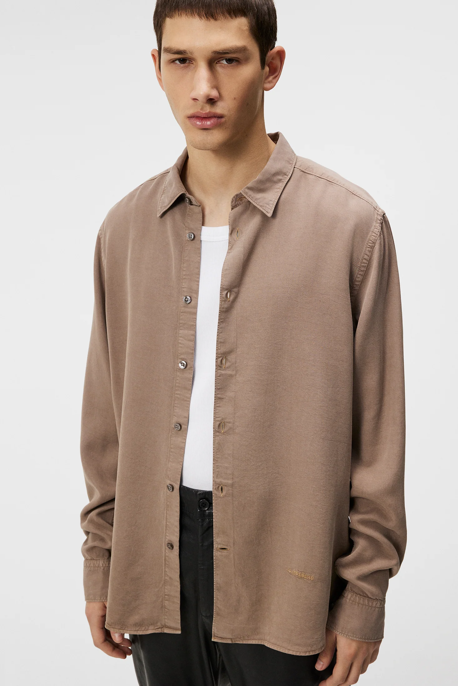 Slim LS Comfort Tencel Shirt / Walnut - Image 5