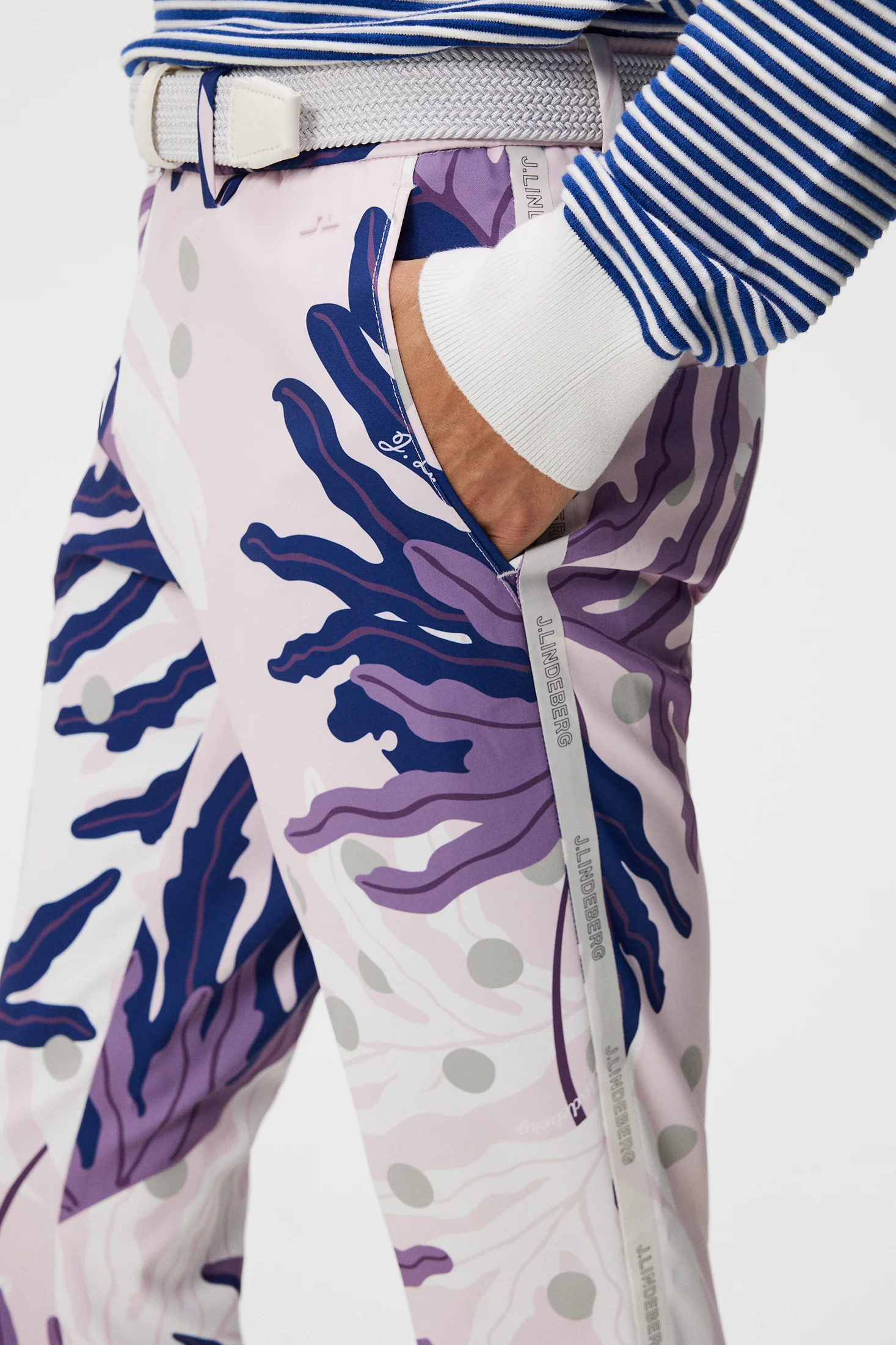 Stuart Print Stripe Pant / Paradise Monstera Pink - Image 5