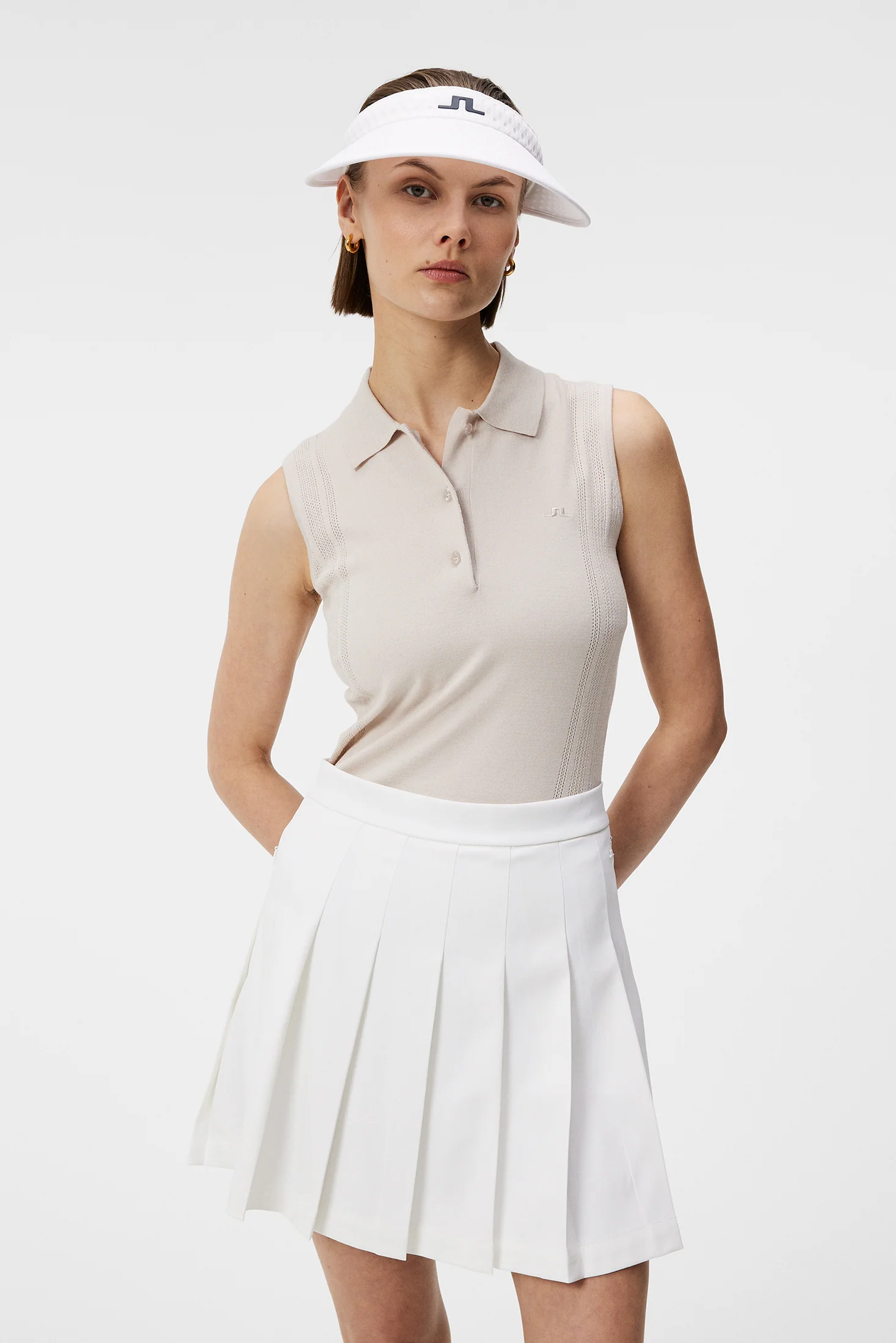 Tanja Sleeveless Knitted Shirt / Moonbeam - Image 2
