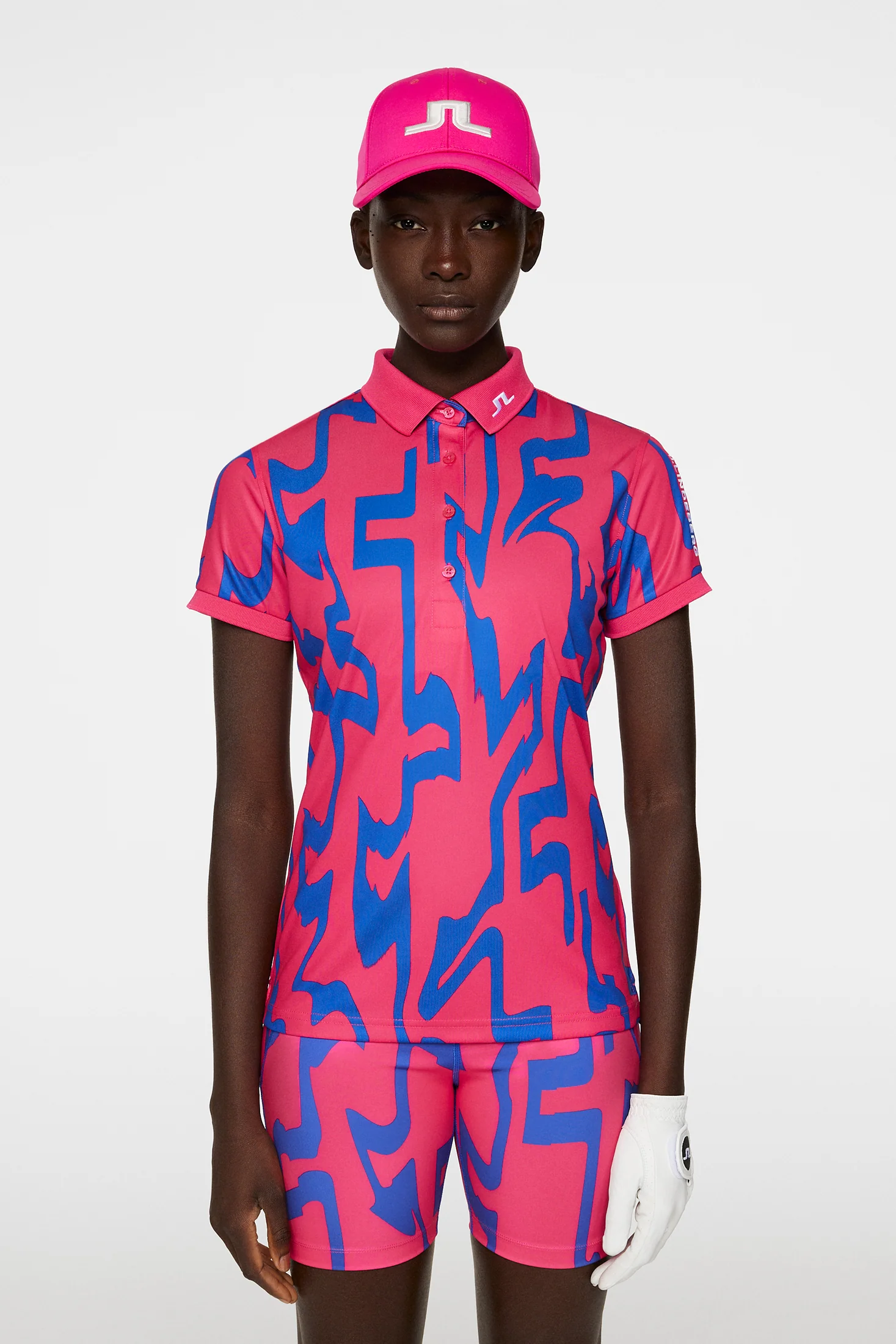 Tour Tech Print Polo / Glitch Bridge Pink - Image 2