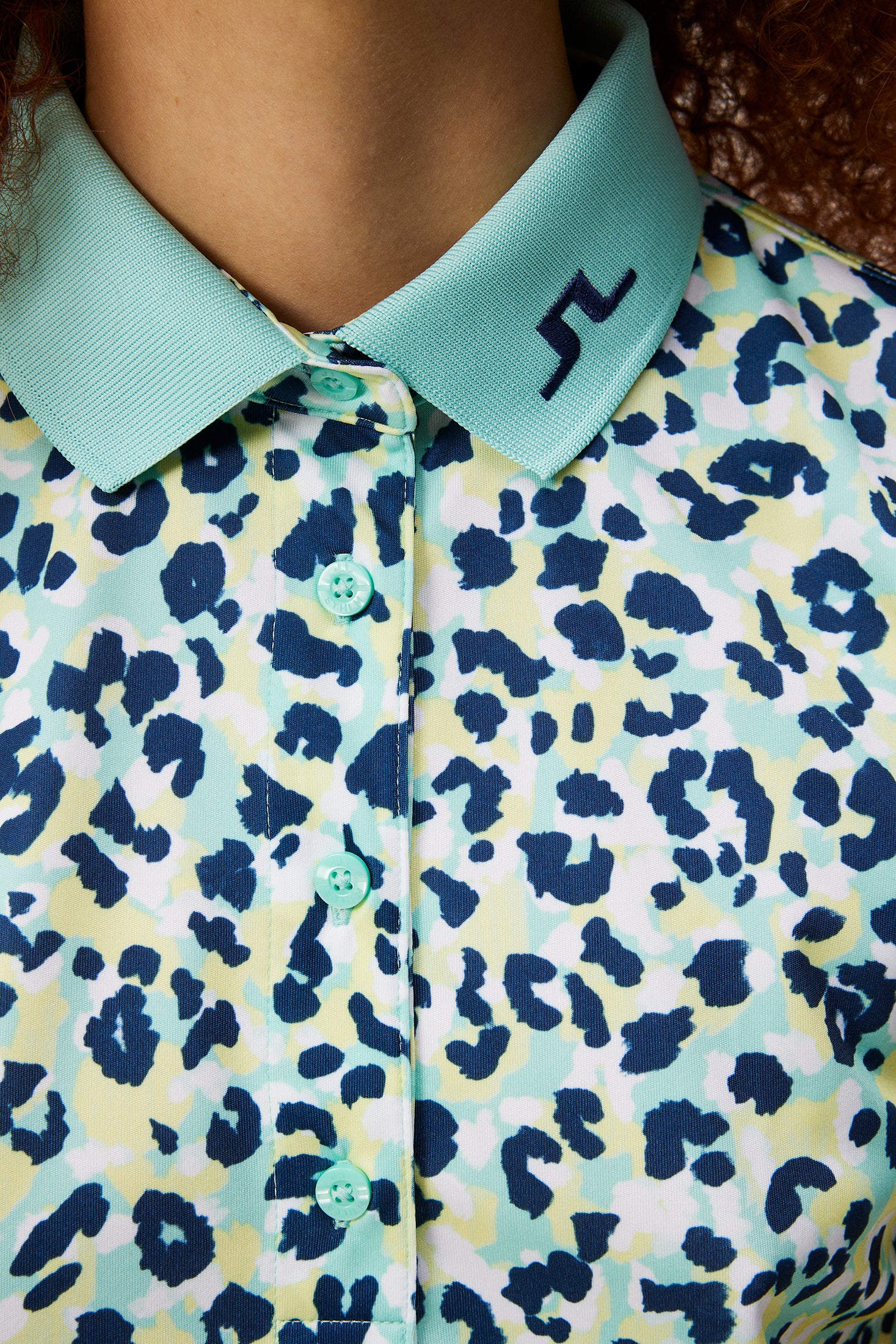 Tour Tech Print Polo / Leopard Aruba Blue - Image 6