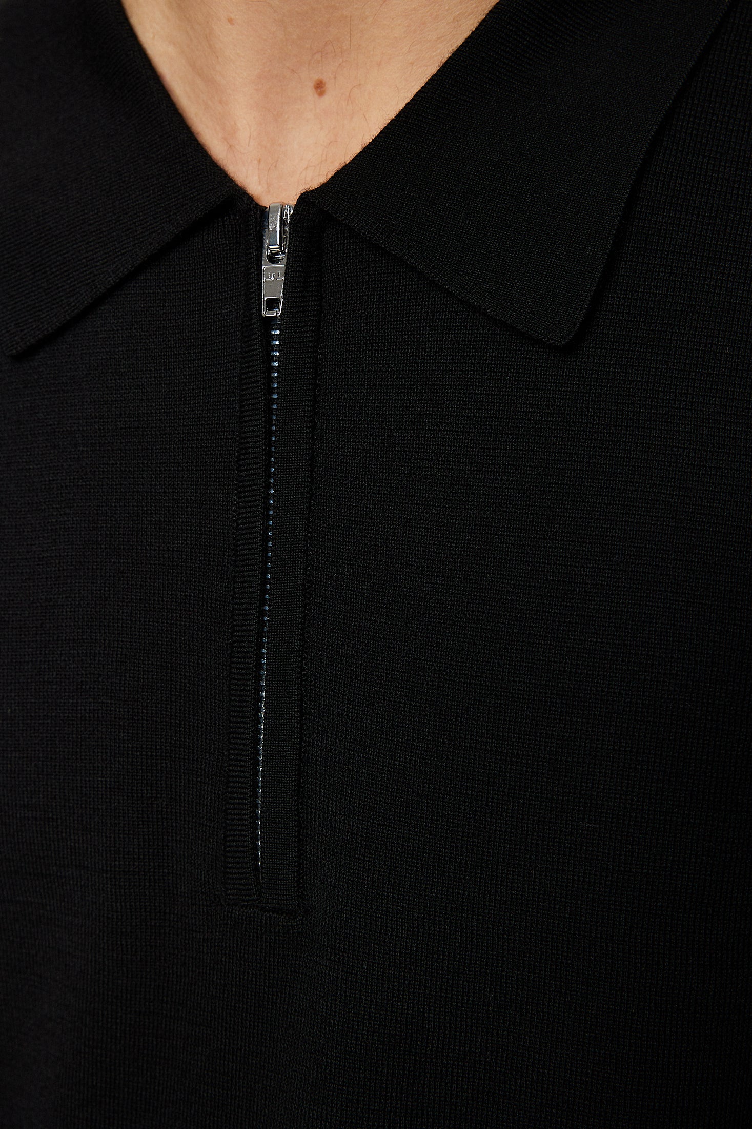 Tyler Quarter Zip Knit Polo / Black - Image 6