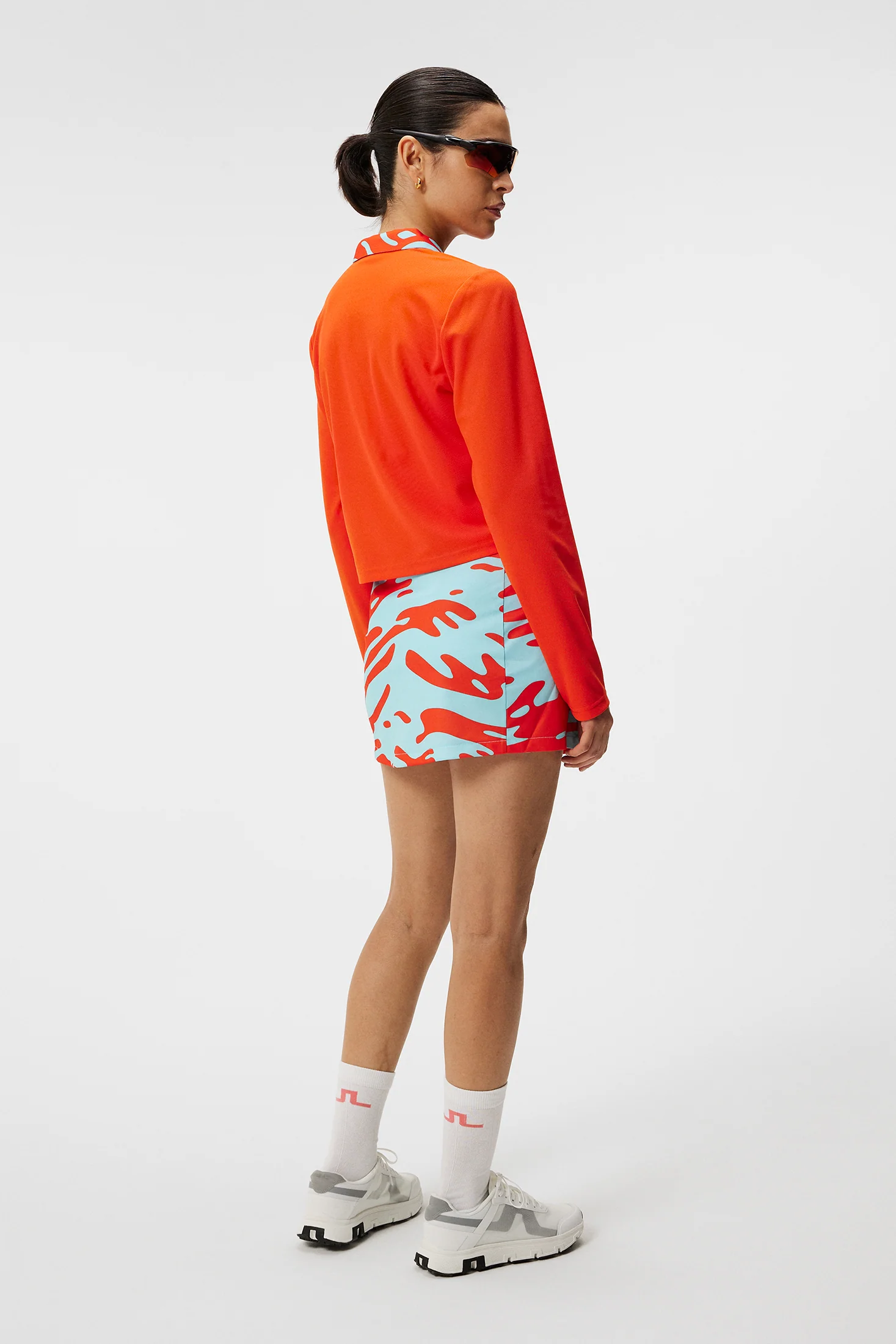 Zahara Long Sleeve Polo / Tangerine Tango - Image 3